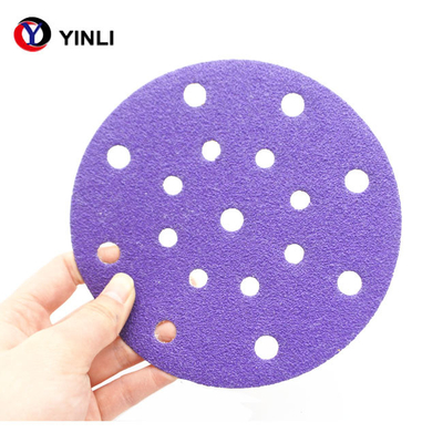 Đĩa chà nhám 150mm 40 Grit Zirconia 6 inch Đĩa chà nhám kết dính Màu tím mài