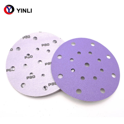 Gốm mài mòn 5 inch Đĩa chà nhám kết dính 80 Grit tím tráng